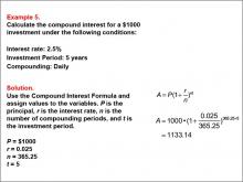 Math Example--Math of Money--Compound Interest: Example 5