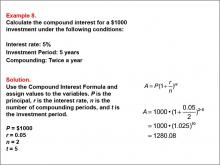Math Example--Math of Money--Compound Interest: Example 8