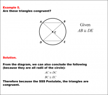 Math Example--Geometric Shapes--Congruent Triangles--Example 5