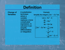 Definition--Calculus Topics--Change of Variables