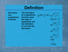 Definition--Calculus Topics--Derivative of a Logarithmic Function