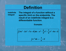 Definition--Calculus Topics--Indefinite Integral
