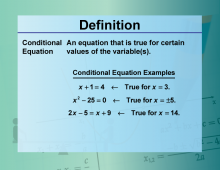 Definition--Equation Concepts--Conditional Equation