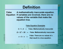 Definition--Equation Concepts--False Equation