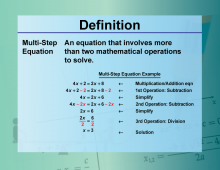 Definition--Equation Concepts--Multi-Step Equation