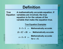 Definition--Equation Concepts--True Equation