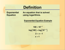 Definition--Exponential Concepts--Exponential Equation