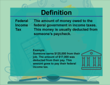 This is part of a collection of definitions on Financial Literacy. This defines the term federal income tax.