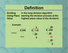 Definition--Place Value Concepts--Dividing Using Place Value