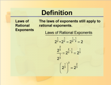 Definition--Rationals and Radicals--Laws of Rational Exponents