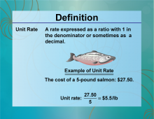 Definition--Ratios, Proportions, and Percents Concepts--Unit Rate
