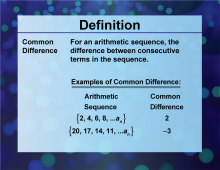 Definition--Sequences and Series Concepts--Common Difference