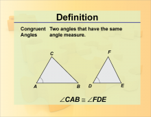 Definition--Angle Concepts--Congruent Angles