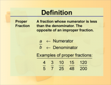 Definition--Fraction Concepts--Proper Fraction