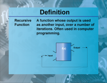 Definition--Functions and Relations Concepts--Recursive Function