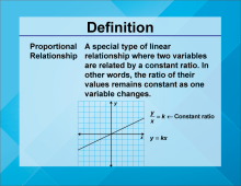 Video Definition 22--Linear Function Concepts--Proportional Relationship