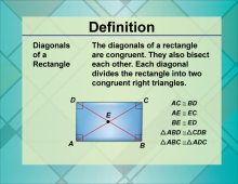 Definition--Quadrilateral Concepts--Diagonals of a Rectangle