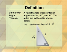 Definition--Triangle Concepts--30, 60, 90 Right Triangles