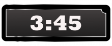 Math Clip Art--Digital Clock Face Showing 3:45