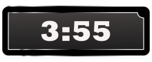 Math Clip Art--Digital Clock Face Showing 3:55