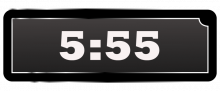 Math Clip Art--Digital Clock Face Showing 5:55