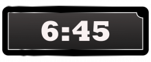 Math Clip Art--Digital Clock Face Showing 6:45