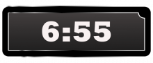 Math Clip Art--Digital Clock Face Showing 6:55