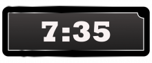 Math Clip Art--Digital Clock Face Showing 7:35