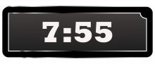 Math Clip Art--Digital Clock Face Showing 7:55
