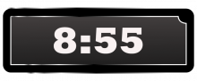 Math Clip Art--Digital Clock Face Showing 8:55