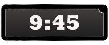 Math Clip Art--Digital Clock Face Showing 9:45