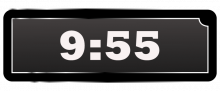 Math Clip Art--Digital Clock Face Showing 9:55