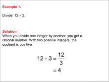 Math Example--Numerical Expressions--Dividing Integers: Example 1