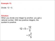 Math Example--Numerical Expressions----Dividing Integers: Example 13
