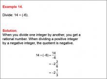 Math Example--Numerical Expressions----Dividing Integers: Example 14