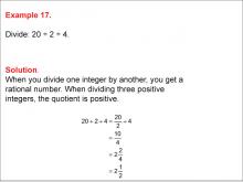 Math Example--Numerical Expressions----Dividing Integers: Example 17