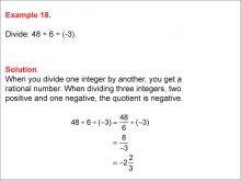Math Example--Numerical Expressions----Dividing Integers: Example 18