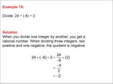 Math Example--Numerical Expressions----Dividing Integers: Example 19