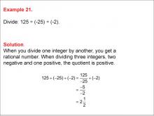 Math Example--Numerical Expressions----Dividing Integers: Example 21
