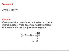 Math Example--Numerical Expressions----Dividing Integers: Example 3