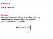Math Example--Numerical Expressions----Dividing Integers: Example 4