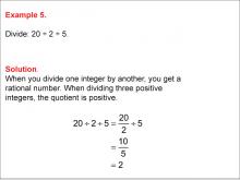 Math Example--Numerical Expressions----Dividing Integers: Example 5