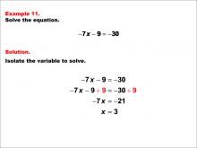 Math Example--Solving Equations--One-Variable Equations: Example 11