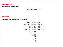 Math Example--Solving Equations--One-Variable Equations: Example 14