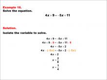 Math Example--Solving Equations--One-Variable Equations: Example 16