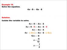 Math Example--Solving Equations--One-Variable Equations: Example 18