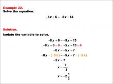 Math Example--Solving Equations--One-Variable Equations: Example 22