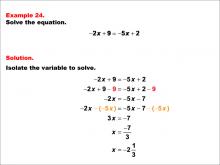 Math Example--Solving Equations--One-Variable Equations: Example 24