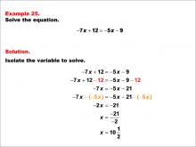Math Example--Solving Equations--One-Variable Equations: Example 25