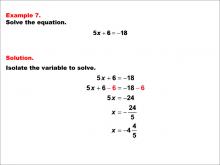 Math Example--Solving Equations--One-Variable Equations: Example 7